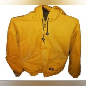 Walls Workwear Men's Duck Canvas Hooded Jacket Insulated Work Coat Sz L